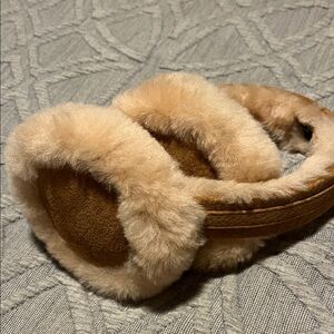 Cozy Tan Shearling Earmuffs, suede and sheepskin, Australia, kids / young adults